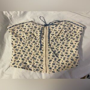 Floral Strapless Corset Top